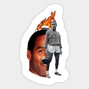 funny OJ Simpson fantasy football player Sticker